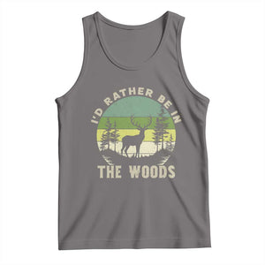 Hunting Season Tank Top I Would Rather Be In The Woods TS12 Deep Heather Print Your Wear