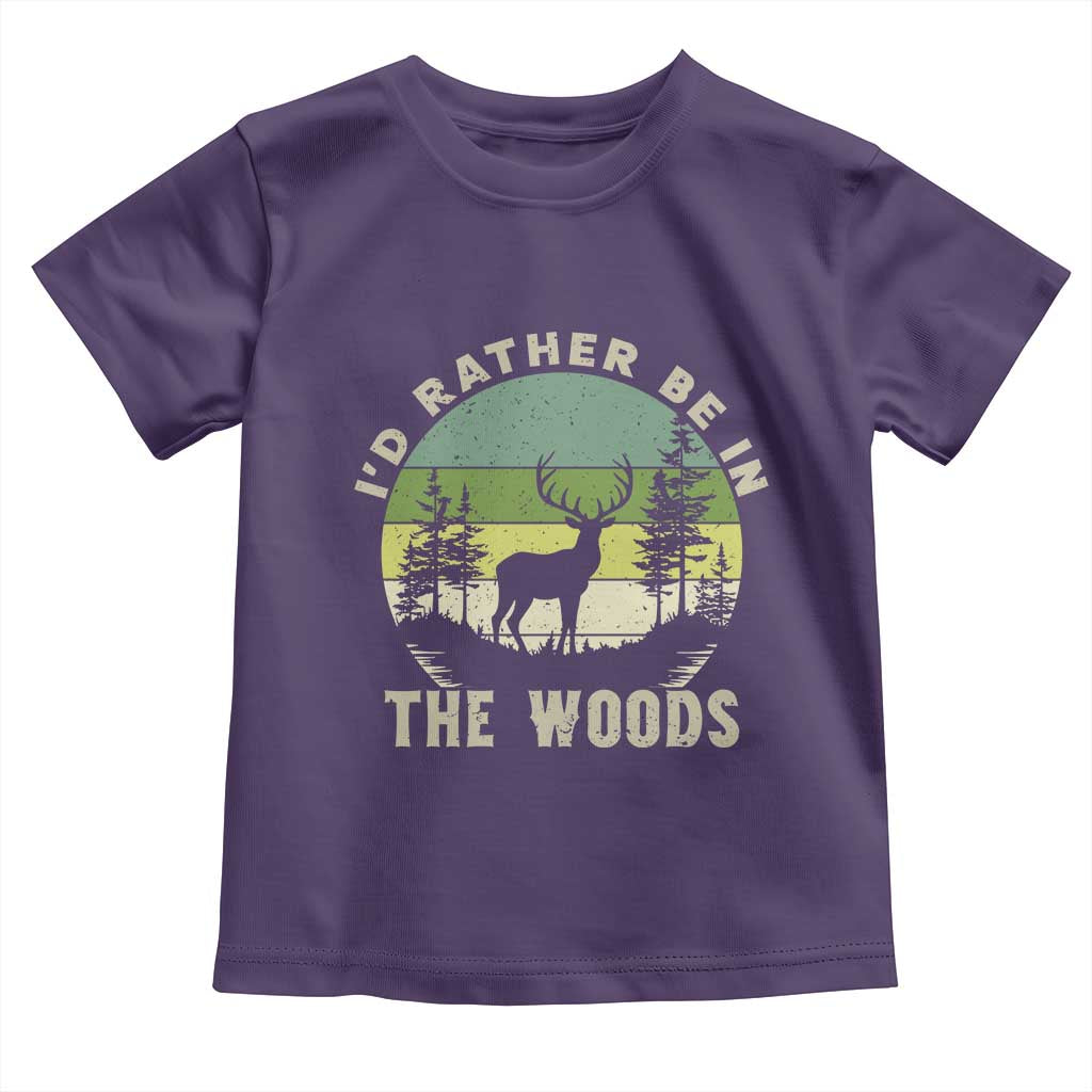 Hunting Season Toddler T Shirt I Would Rather Be In The Woods TS12 Purple Print Your Wear