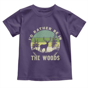 Hunting Season Toddler T Shirt I Would Rather Be In The Woods TS12 Purple Print Your Wear
