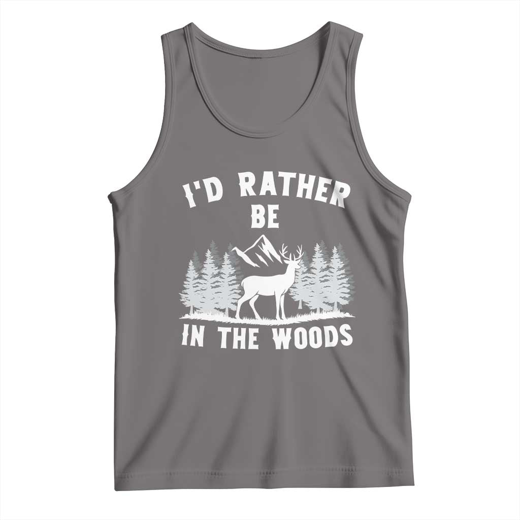 I Would Rather Be In The Woods Tank Top Deer Hunter Gift TS12 Deep Heather Print Your Wear
