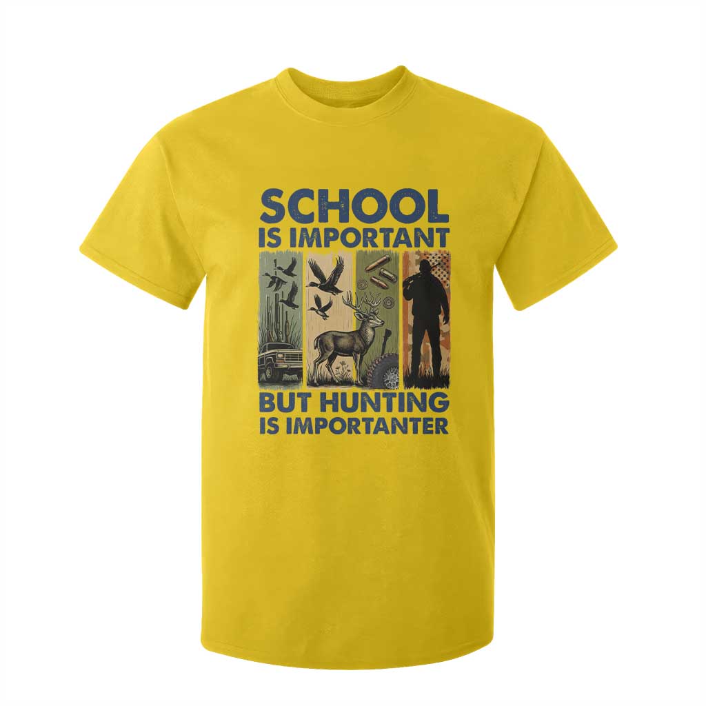 School Is Important But Hunting Is Importanter T Shirt For Kid Retro Deer Hunting Gift TS12 Daisy Print Your Wear