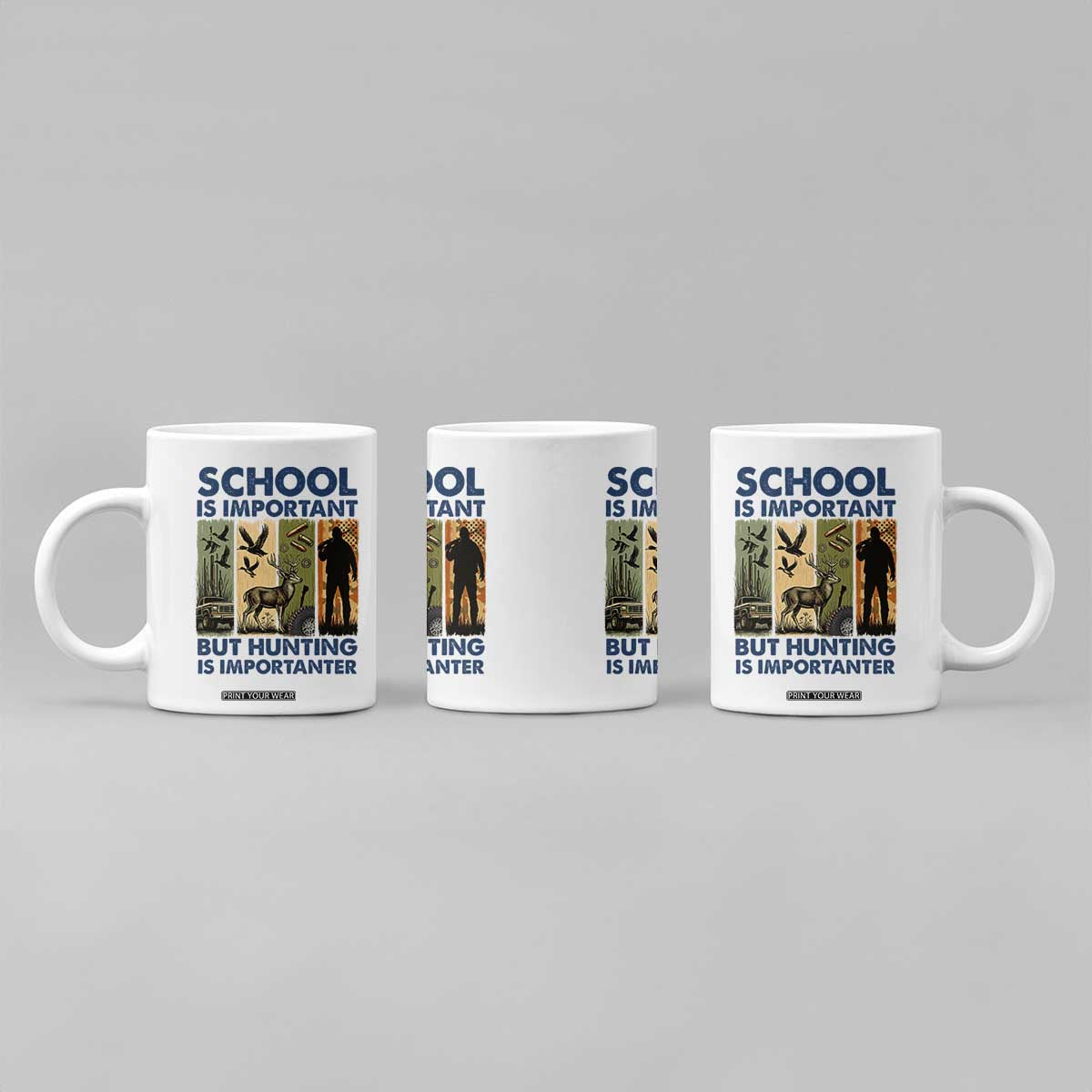 School Is Important But Hunting Is Importanter Coffee Mug Retro Deer Hunting Gift TS12 Print Your Wear