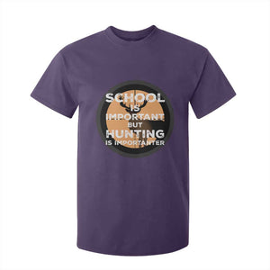 Funny Hunter Gift T Shirt For Kid School Is Important But Hunting Is Importanter TS12 Purple Print Your Wear