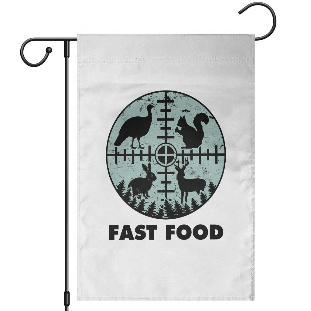 Funny Hunter Joke Garden Flag Hunting Fast Food Animals TS12 White Print Your Wear