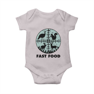Funny Hunter Joke Baby Onesie Hunting Fast Food Animals TS12 Ice Gray Print Your Wear