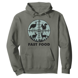 Funny Hunter Joke Hoodie Hunting Fast Food Animals TS12 Military Green Print Your Wear