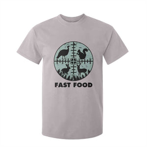 Funny Hunter Joke T Shirt For Kid Hunting Fast Food Animals TS12 Ice Gray Print Your Wear