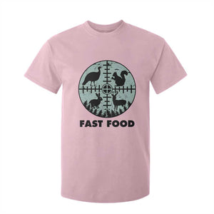 Funny Hunter Joke T Shirt For Kid Hunting Fast Food Animals TS12 Light Pink Print Your Wear