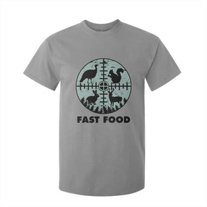 Funny Hunter Joke T Shirt For Kid Hunting Fast Food Animals TS12 Sport Gray Print Your Wear
