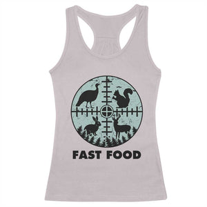 Funny Hunter Joke Racerback Tank Top Hunting Fast Food Animals TS12 Ice Gray Print Your Wear