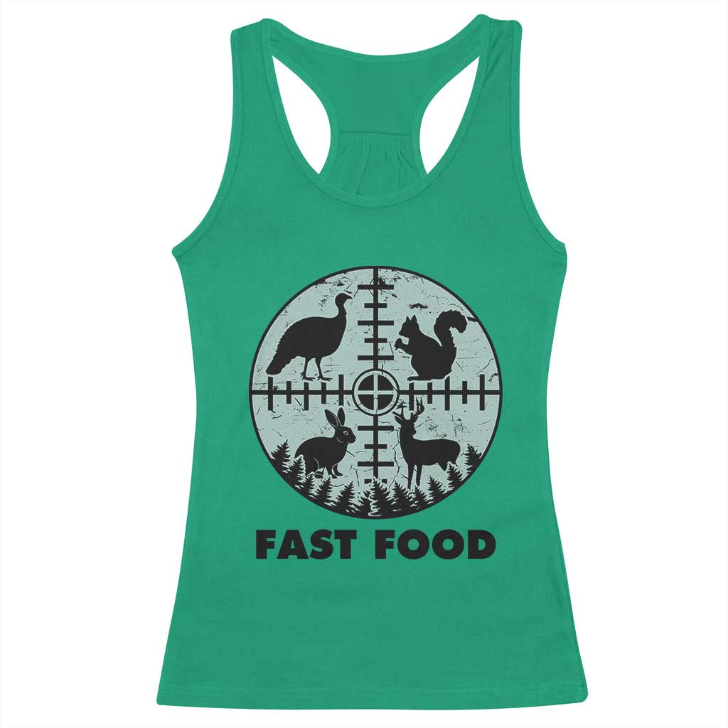 Funny Hunter Joke Racerback Tank Top Hunting Fast Food Animals TS12 Irish Green Print Your Wear