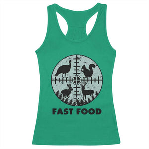 Funny Hunter Joke Racerback Tank Top Hunting Fast Food Animals TS12 Irish Green Print Your Wear