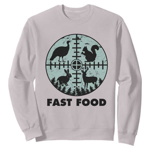 Funny Hunter Joke Sweatshirt Hunting Fast Food Animals TS12 Ice Gray Print Your Wear