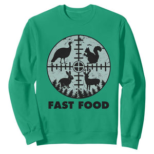 Funny Hunter Joke Sweatshirt Hunting Fast Food Animals TS12 Irish Green Print Your Wear