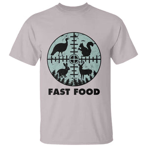 Funny Hunter Joke T Shirt Hunting Fast Food Animals TS12 Ice Gray Print Your Wear