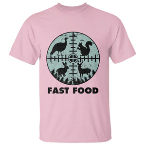 Funny Hunter Joke T Shirt Hunting Fast Food Animals TS12 Light Pink Print Your Wear