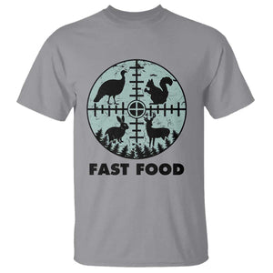 Funny Hunter Joke T Shirt Hunting Fast Food Animals TS12 Sport Gray Print Your Wear