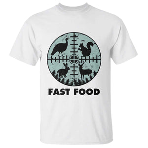 Funny Hunter Joke T Shirt Hunting Fast Food Animals TS12 White Print Your Wear