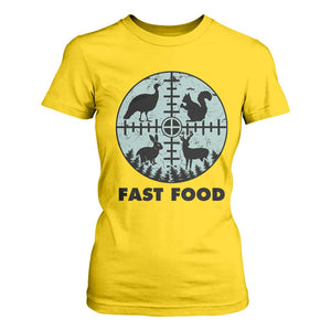 Funny Hunter Joke T Shirt For Women Hunting Fast Food Animals - Print Your Wear