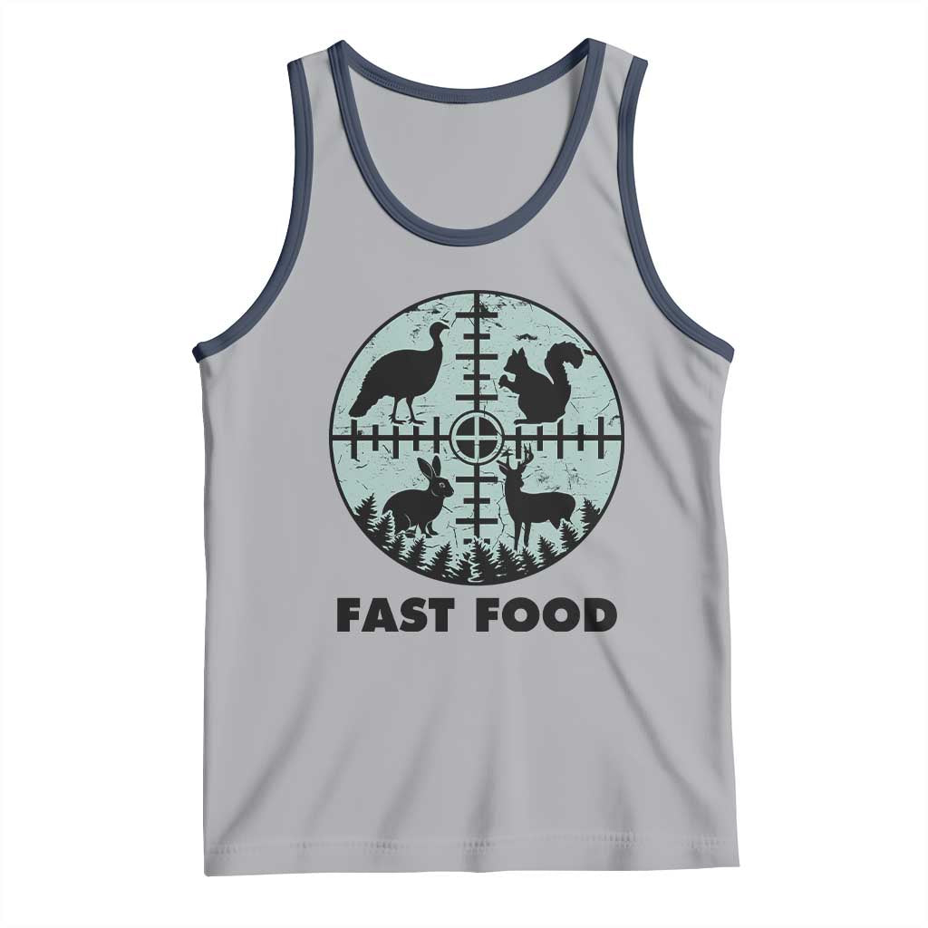 Funny Hunter Joke Tank Top Hunting Fast Food Animals TS12 Athletic Heather Navy Print Your Wear