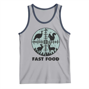 Funny Hunter Joke Tank Top Hunting Fast Food Animals TS12 Athletic Heather Navy Print Your Wear