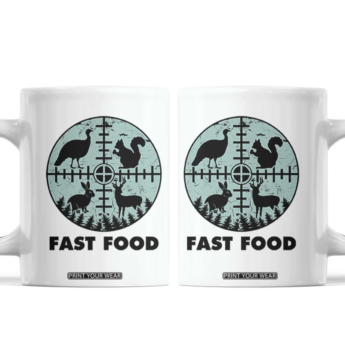 Funny Hunter Joke Coffee Mug Hunting Fast Food Animals TS12 White Print Your Wear
