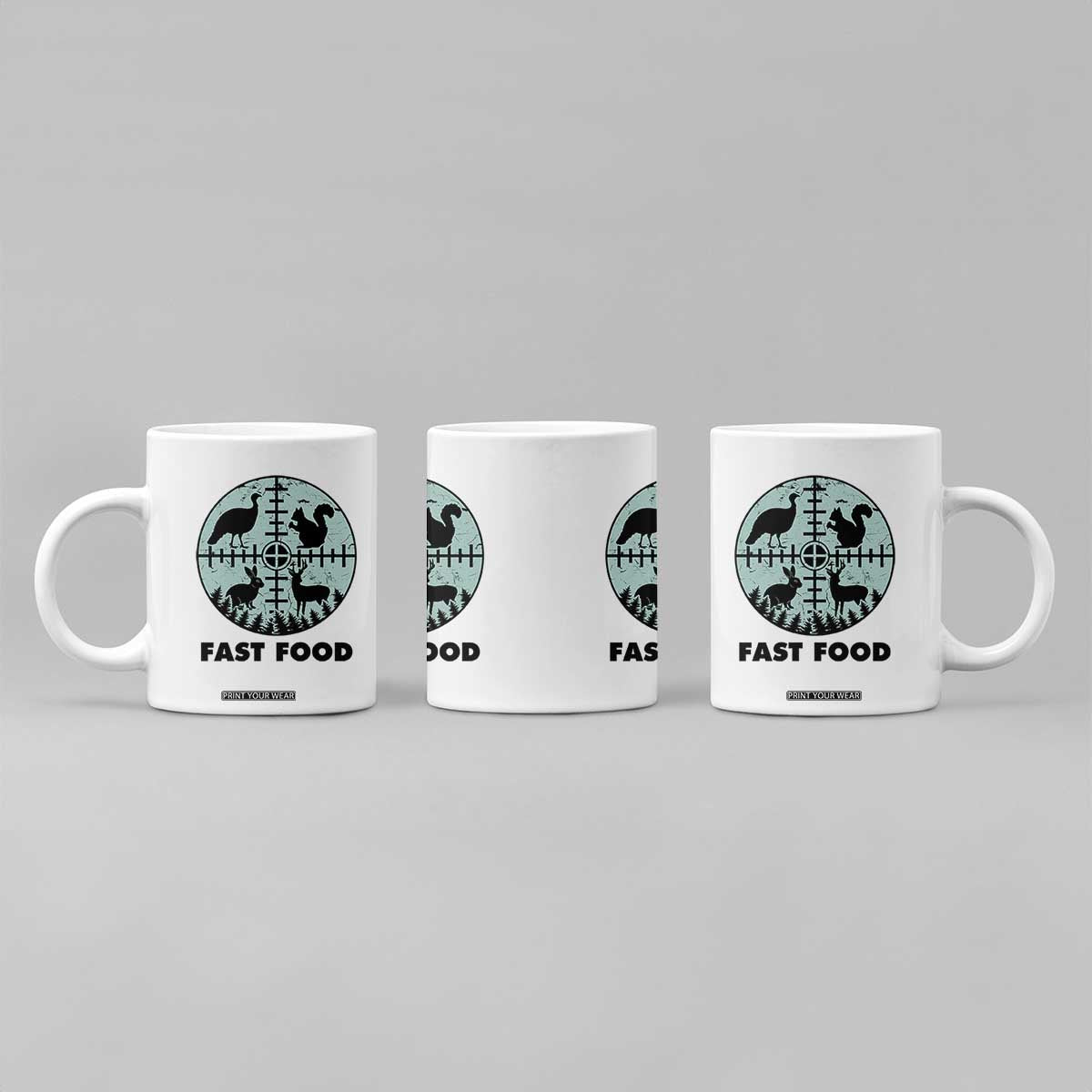 Funny Hunter Joke Coffee Mug Hunting Fast Food Animals TS12 Print Your Wear