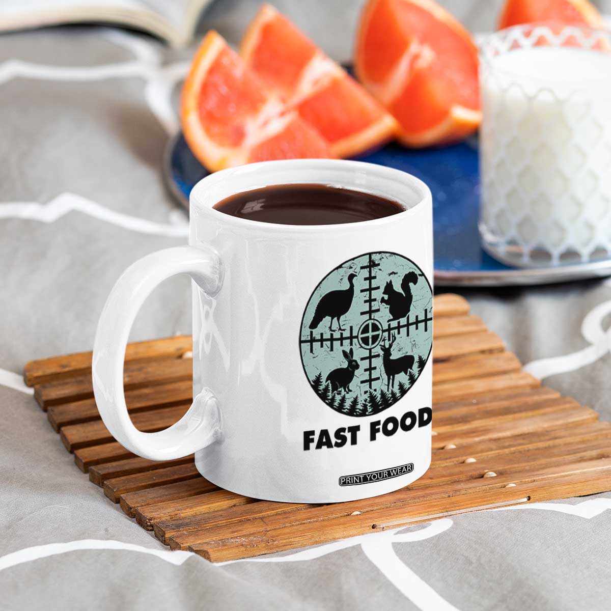 Funny Hunter Joke Coffee Mug Hunting Fast Food Animals TS12 Print Your Wear