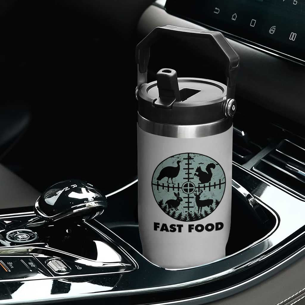 Funny Hunter Joke Flip Straw Tumbler Hunting Fast Food Animals TS12 Print Your Wear