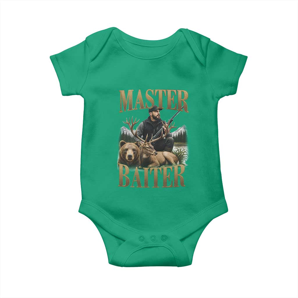 Hunting Lovers Dad Gift Baby Onesie Master Baiter TS12 Irish Green Print Your Wear