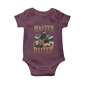 Hunting Lovers Dad Gift Baby Onesie Master Baiter TS12 Maroon Print Your Wear
