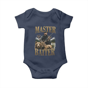 Hunting Lovers Dad Gift Baby Onesie Master Baiter TS12 Navy Print Your Wear