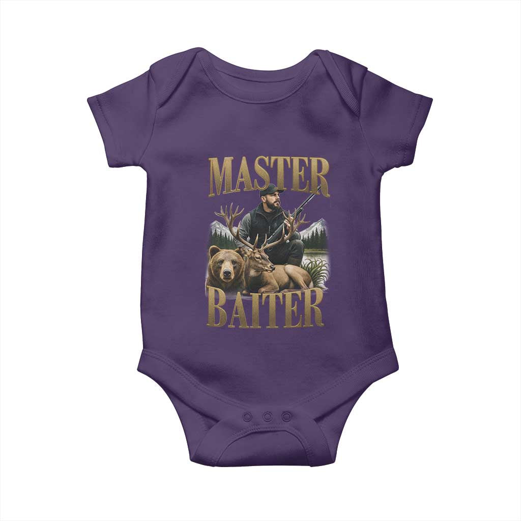 Hunting Lovers Dad Gift Baby Onesie Master Baiter TS12 Purple Print Your Wear