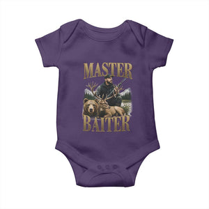 Hunting Lovers Dad Gift Baby Onesie Master Baiter TS12 Purple Print Your Wear