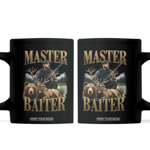 Hunting Lovers Dad Gift Coffee Mug Master Baiter TS12 Black Print Your Wear