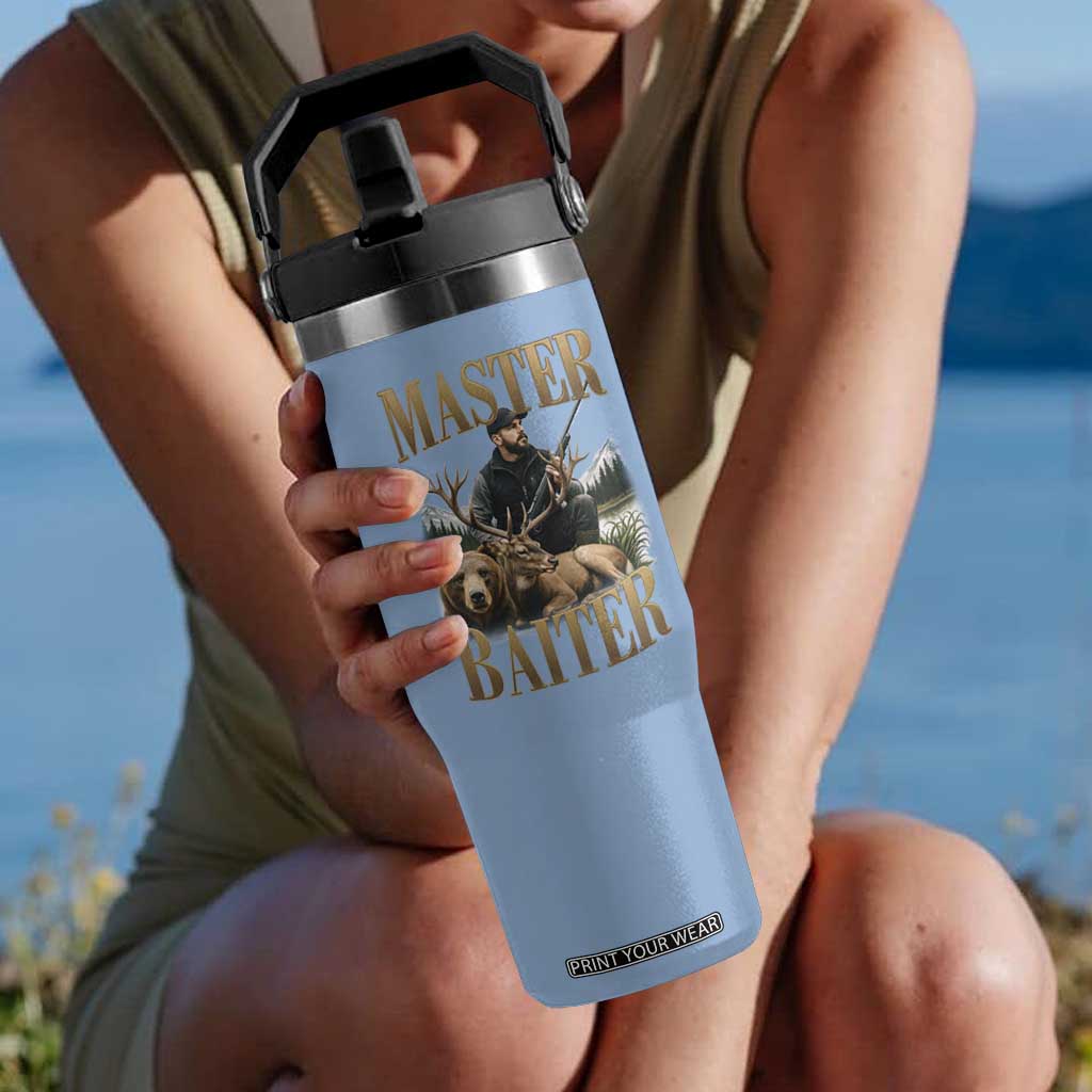 Hunting Lovers Dad Gift Flip Straw Tumbler Master Baiter TS12 One Size: 30 oz Light Blue Print Your Wear