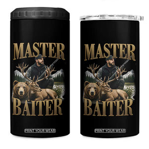 Hunting Lovers Dad Gift 4 in 1 Can Cooler Tumbler Master Baiter TS12 One Size: 16 oz Black Print Your Wear