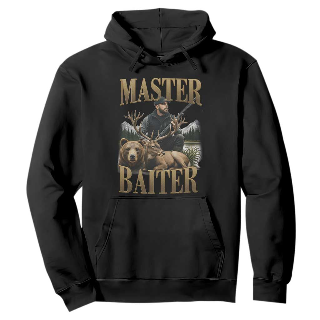 Hunting Lovers Dad Gift Hoodie Master Baiter TS12 Black Print Your Wear