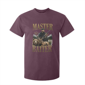 Hunting Lovers Dad Gift T Shirt For Kid Master Baiter TS12 Maroon Print Your Wear