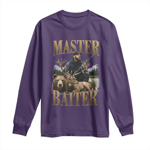 Hunting Lovers Dad Gift Long Sleeve Shirt Master Baiter TS12 Purple Print Your Wear