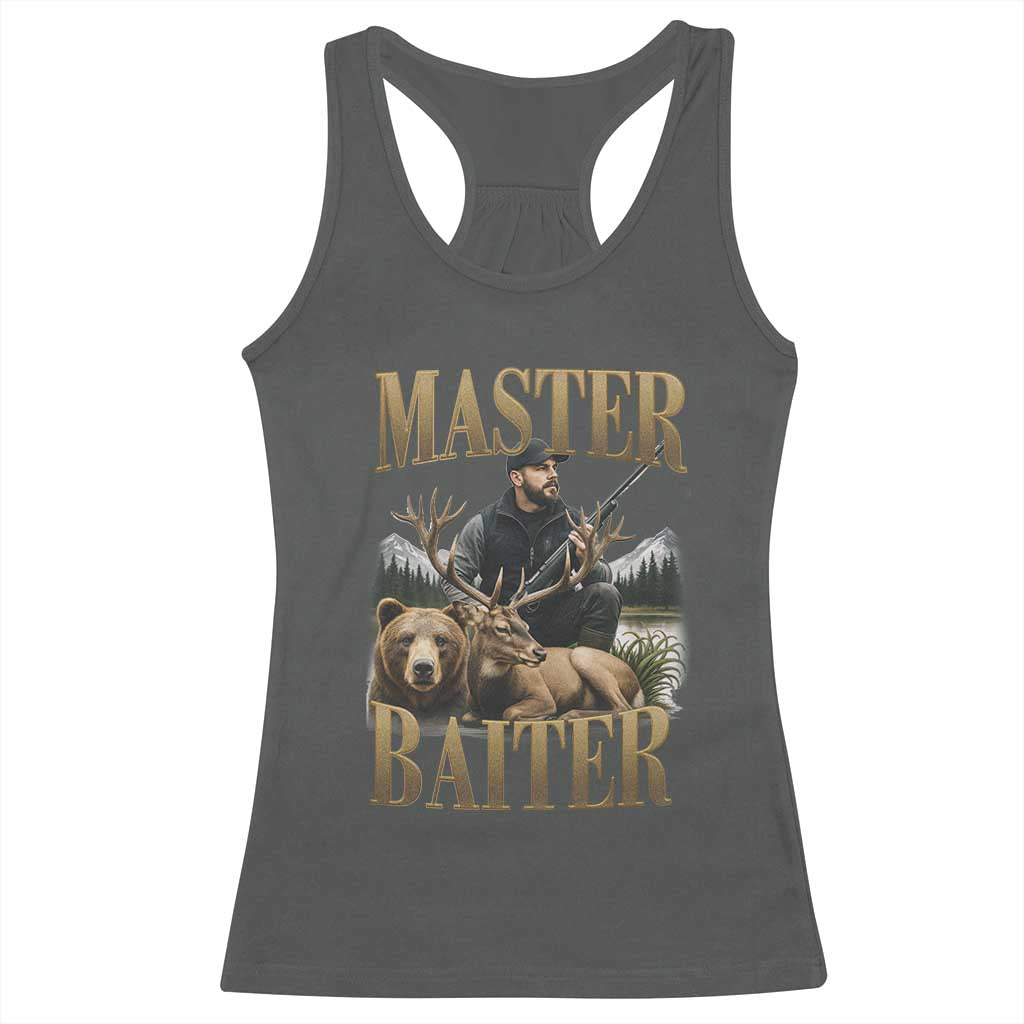 Hunting Lovers Dad Gift Racerback Tank Top Master Baiter TS12 Dark Heather Print Your Wear