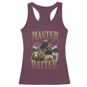 Hunting Lovers Dad Gift Racerback Tank Top Master Baiter TS12 Maroon Print Your Wear