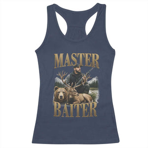 Hunting Lovers Dad Gift Racerback Tank Top Master Baiter TS12 Navy Print Your Wear