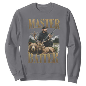 Hunting Lovers Dad Gift Sweatshirt Master Baiter TS12 Charcoal Print Your Wear