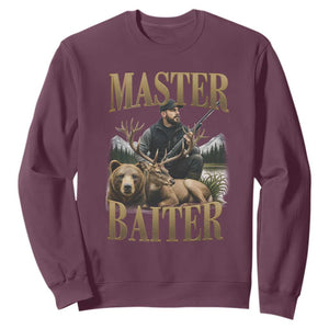 Hunting Lovers Dad Gift Sweatshirt Master Baiter TS12 Maroon Print Your Wear