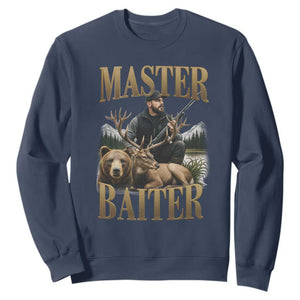 Hunting Lovers Dad Gift Sweatshirt Master Baiter TS12 Navy Print Your Wear