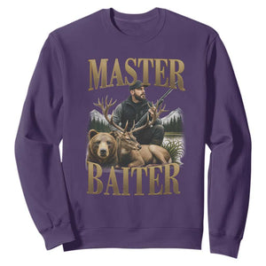 Hunting Lovers Dad Gift Sweatshirt Master Baiter TS12 Purple Print Your Wear
