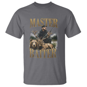 Hunting Lovers Dad Gift T Shirt Master Baiter TS12 Charcoal Print Your Wear