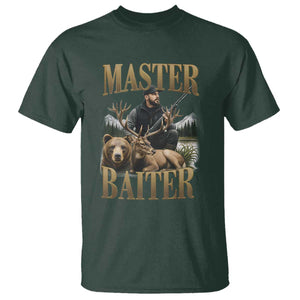 Hunting Lovers Dad Gift T Shirt Master Baiter TS12 Dark Forest Green Print Your Wear