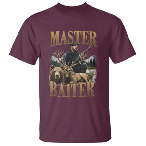 Hunting Lovers Dad Gift T Shirt Master Baiter TS12 Maroon Print Your Wear